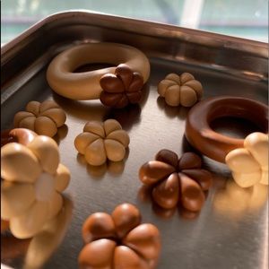 set of 3 flower rings
